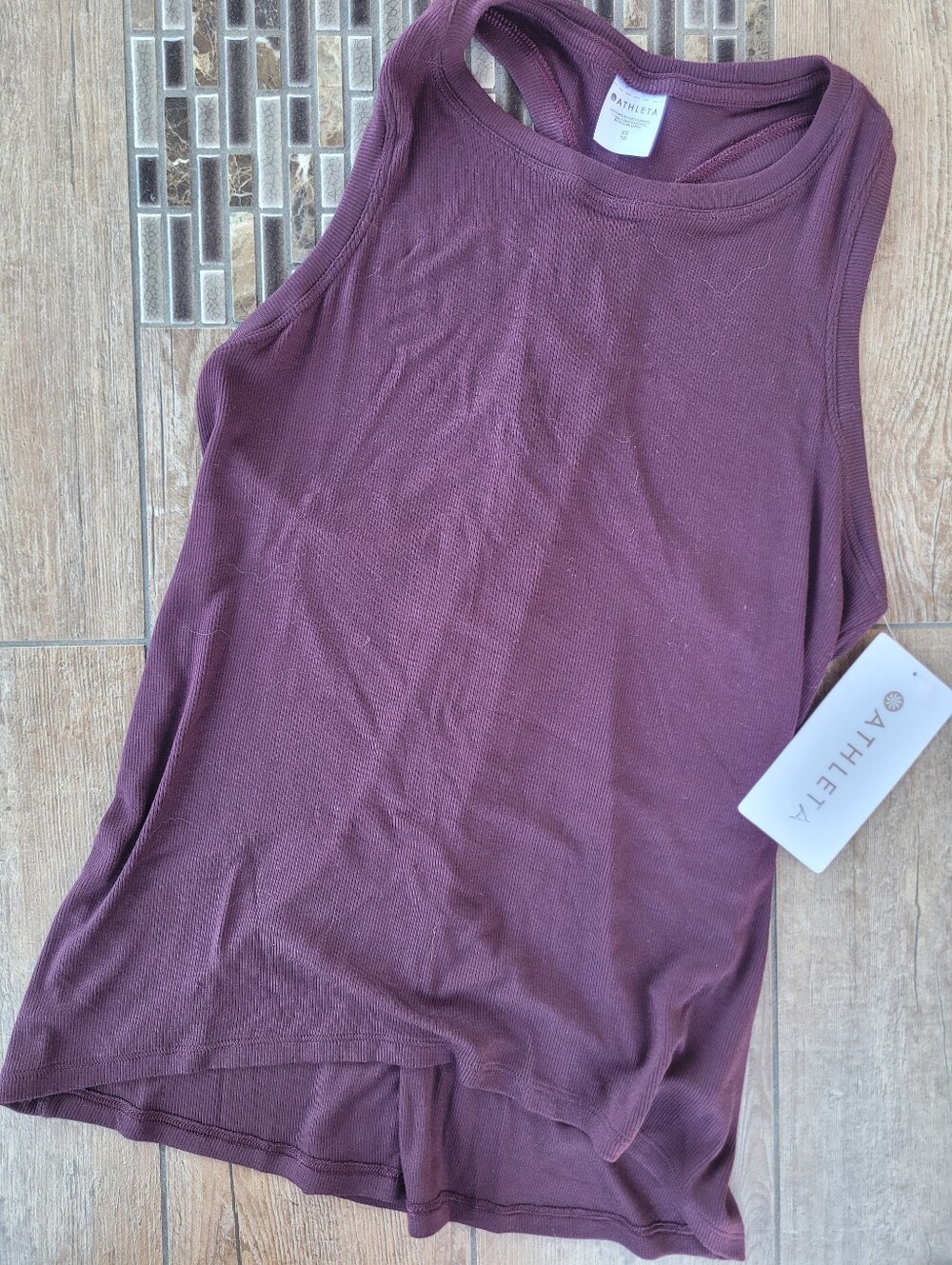Athleta Ribbed Tank Top in Deep Plum NWT